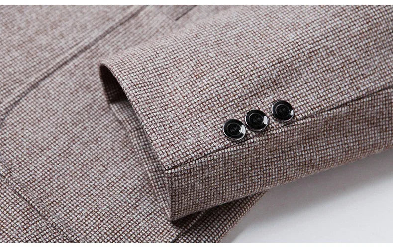 TFETTERS Brand 2025 Spring Elegant Blazer for Men Long Sleeve 2 Button Wedding Party Easy Care Business Blazers Suits Men