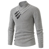 Suéter Masculino Valmont Tricô Trançado Gola Alta