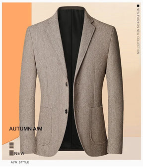 TFETTERS Brand 2025 Spring Elegant Blazer for Men Long Sleeve 2 Button Wedding Party Easy Care Business Blazers Suits Men