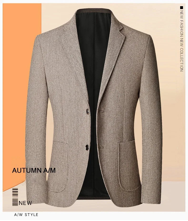 TFETTERS Brand 2025 Spring Elegant Blazer for Men Long Sleeve 2 Button Wedding Party Easy Care Business Blazers Suits Men