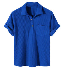 Camisa Casual Masculina Raffinato Bolso Frontal Manga Curta