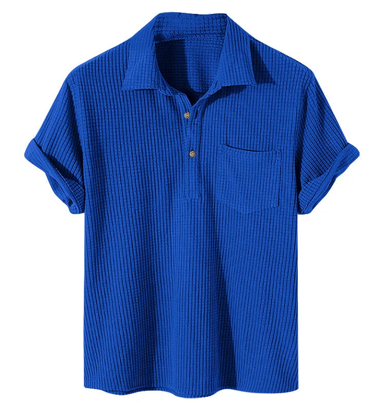 Camisa Casual Masculina Raffinato Bolso Frontal Manga Curta