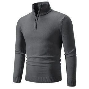 New Arrival Autumn/winter Men's Knitted Pullover Sweater Zipper Half Polo/turtle Neck Casual Top Long Sleeve