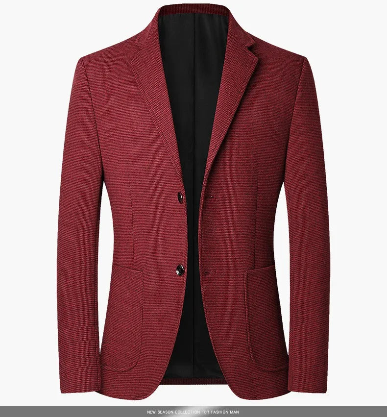 TFETTERS Brand 2025 Spring Elegant Blazer for Men Long Sleeve 2 Button Wedding Party Easy Care Business Blazers Suits Men
