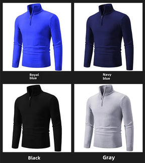 New Arrival Autumn/winter Men's Knitted Pullover Sweater Zipper Half Polo/turtle Neck Casual Top Long Sleeve