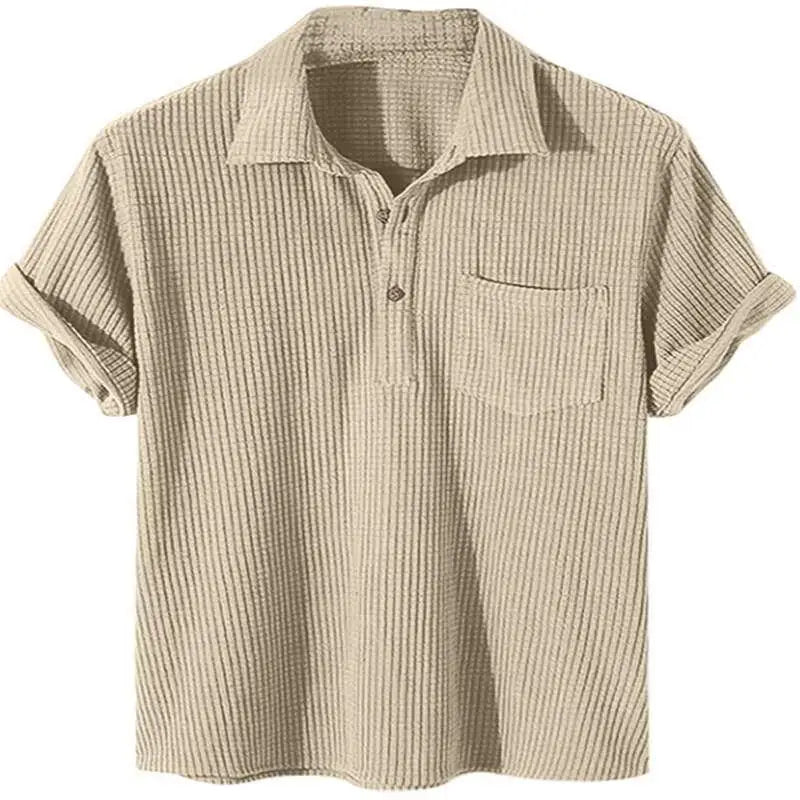 Camisa Casual Masculina Raffinato Bolso Frontal Manga Curta