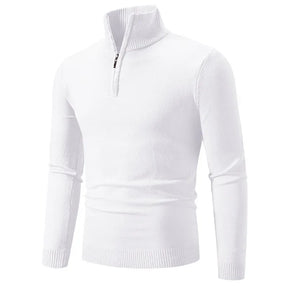 New Arrival Autumn/winter Men's Knitted Pullover Sweater Zipper Half Polo/turtle Neck Casual Top Long Sleeve